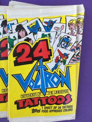 16 Vintage 1984 VOLTRON Defender of Universe Toy Tattoos - 24 per pack - 3