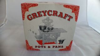 Awesome Cast Iron Miniature Pots And Pans 5 Pc Set By Greycraft.  A
