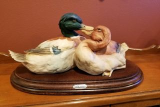 Vintage Giuseppe Armani Wild Ducks Large Figurine Statue Birds Signed 5.  5 " X 11.  5