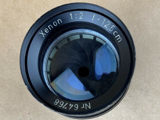 Xenon 12.  5cm F/2 Lens m39 Leica Screw Mount Lens - Rare 125mm 1:2 LTM 2