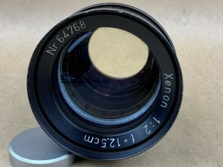 Xenon 12.  5cm F/2 Lens m39 Leica Screw Mount Lens - Rare 125mm 1:2 LTM 5