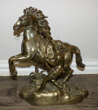 Antique French Signed Horse Sculpture By Guillaume Coustou