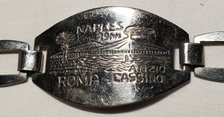 Wwii 1944 Naples Anzio Cassino Roma Italy Campaign Silver Sweetheart Bracelet