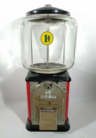 Vintage Antique Victor Topper 1 Cent Penny Gumball Machine Candy Dispenser