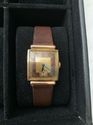 Waltham Vintage Solid 14kt Yellow Gold Men’s Wristwatch Retro