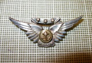 Wwii Us Navy Aircrew Wing 2 " Sterling Amico W/ Three Combat Stars