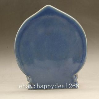 Chinese old hand - made porcelain misty blue Buddha 5