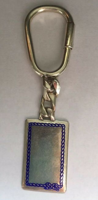 Vintage Gucci 60’s Sterling Silver Enameled Key Ring Key Chain 27 Grams