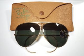 Vintage Nos B&l Ray Ban Bausch & Lomb 1/10 12k Gf G15 Aviator Shooters 62mm