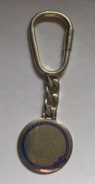 Vintage Gucci 60’s Sterling Silver Enameled Key Ring Key Chain 26 Grams