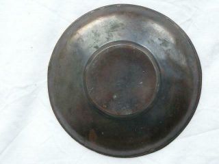 Antique Japanese small metal plate (chataku) with tiger 1900 - 15 handmade 3876 2