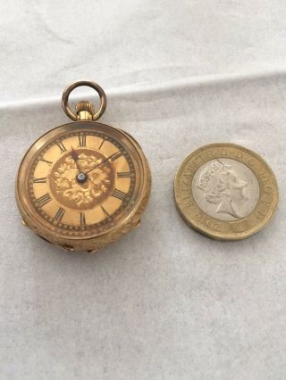 18ct Solid Gold Ladies Pocket Watch