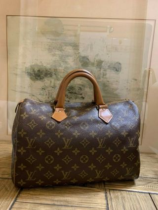 Vintage Louis Vuitton French Company Speedy 30 Women Handbag