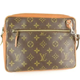 Auth Louis Vuitton Vintage Square Crossbody Shoulder Bag Purse Monogram Brown