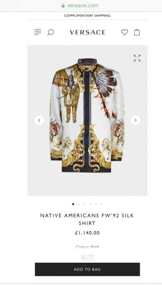 Authentic Gianni Versace Vintage 90s Native Americans Silk Blouse Shirt It48 - M/l