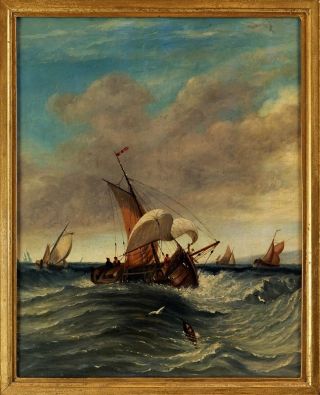 FINE QUALITY | 19th Century English School Maritime Marine Antique Oil Painting 3