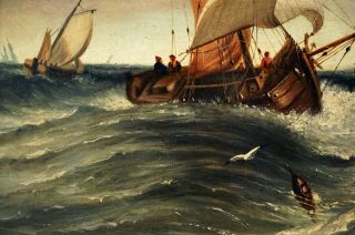 FINE QUALITY | 19th Century English School Maritime Marine Antique Oil Painting 7