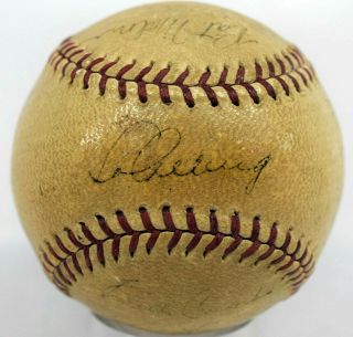 1936 York Yankees Autographed Oal Harridge Lou Gehrig On Sweet Spot Rare Jsa