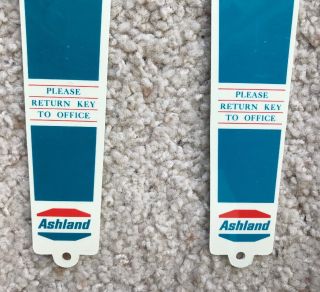 RARE NOS Vintage ASHLAND Men & Ladies Gas Station Restroom Key Holders OIL Sign 5