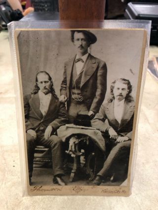 Antique “wild Bill Texas Jack Buffalo Bill” Cabinet Card 6 1/2”x4 1/4” Rare