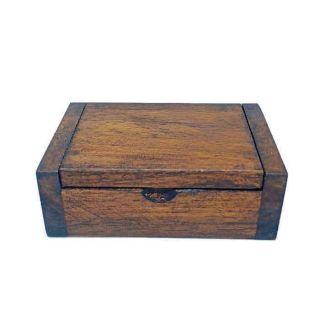 Wooden Box Vintage Trinket Storage Jewelry Coin Holder Carved Organizer Case