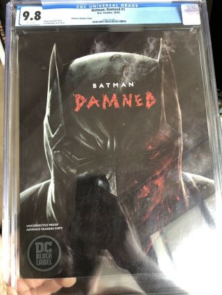 Batman Damned 1 Advanced Readers Proof Cgc 9.  8 Rare