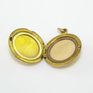 Antique Vintage Art Nouveau 18k Gold Crescent Moon Paste Necklace Locket Pendant 4