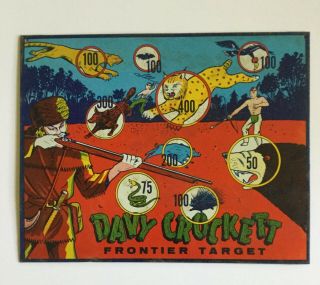 Vintage Davy Crockett Frontier Target Two Sided Metal 1950 