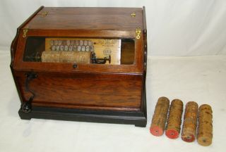 Antique Concert Roller Organ Music Box With 5 Music Cobs Sound