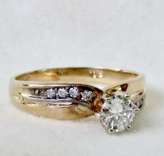 ESTATE.  40 CT.  BRILLIANT CUT DIAMOND ENGAGEMENT RING 14K YELLOW GOLD 3