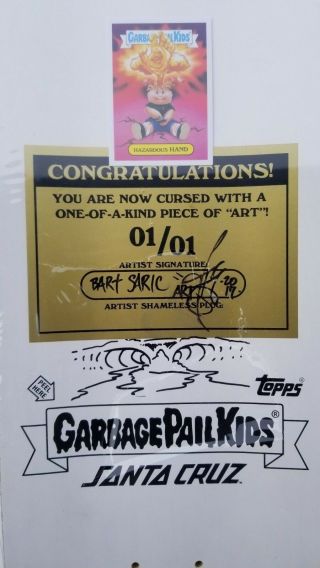 Santa Cruz Skateboard Garbage Pail Kids Topps RARE 1 of 1 SALBA The Grail 7