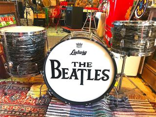 Vintage 1960 ' s Ludwig Black Oyster Pearl 13/16/22 Drum Set with RARE VIRGIN BASS 4