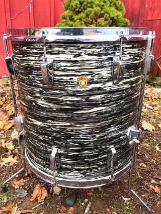 Vintage 1960 ' s Ludwig Black Oyster Pearl 13/16/22 Drum Set with RARE VIRGIN BASS 5