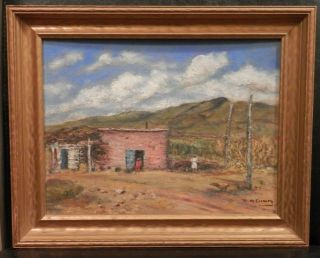 Old Antique Listed Artist Fine Art Oil Painting Artwork Texas Landscape