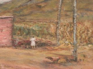 OLD ANTIQUE Listed Artist Fine Art OIL PAINTING artwork Texas Landscape 4