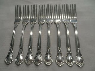 Gorham Chantilly Sterling Silver Place Forks Set Of 8 7 1/2 " 419g Euc No Mono