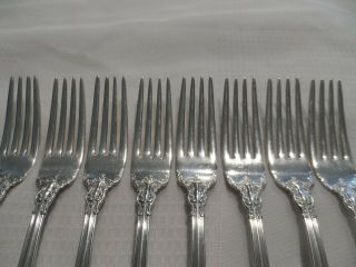 Gorham Chantilly Sterling Silver Place Forks set of 8 7 1/2 
