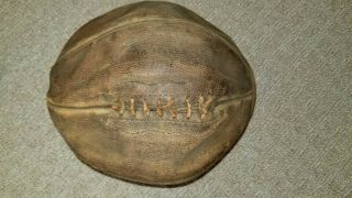 Vintage 1920 ' s - 1930 ' s Antique RAWLINGS James NAISMITH Leather BASKETBALL Rare 11