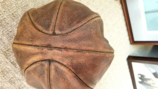 Vintage 1920 ' s - 1930 ' s Antique RAWLINGS James NAISMITH Leather BASKETBALL Rare 8