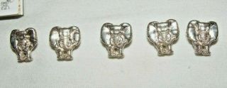 Patrick Mavros Sterling Silver Elephant Dress Studs Buttons Zimbabwe Hallmarks
