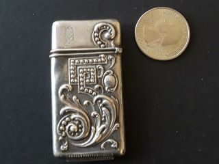 Antique Sterling Silver Match Safe Vesta Case
