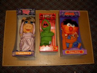 Muppets Fisher Price Animal,  Miss Piggy & Kermit The Frog Vintage Boxed