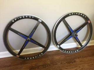 Vintage Spinergy Rev X Carbon Fiber 700c Road Bike Wheel Set