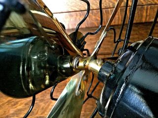 Antique Electric Fan Brass Blade Colonial Vintage Old Restored 8