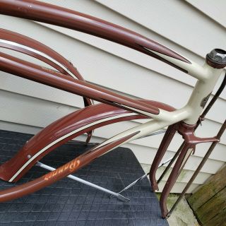Vintage prewar Mead ranger bicycle frame fork & fender,  schwinn,  autocycle,  antique 3
