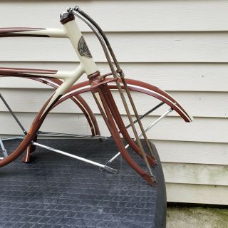 Vintage prewar Mead ranger bicycle frame fork & fender,  schwinn,  autocycle,  antique 6