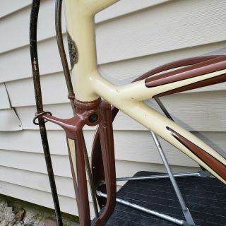 Vintage prewar Mead ranger bicycle frame fork & fender,  schwinn,  autocycle,  antique 9