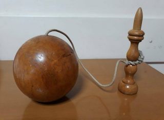 Vintage wood cup and ball toy.  Bilboquet 2