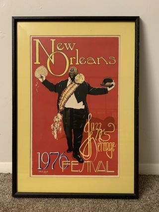 Rare 1976 Orleans Jazz & Heritage Festival Poster By Maria Loredo