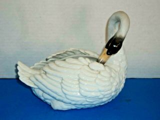 Antique Vintage Porcelain Swan Figurine Figure Vase Planter German?